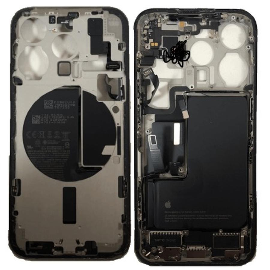 Châssis Arrière iPhone 15 Pro Avec Vitre Arrière avec Batterie Titane Noir (Original )