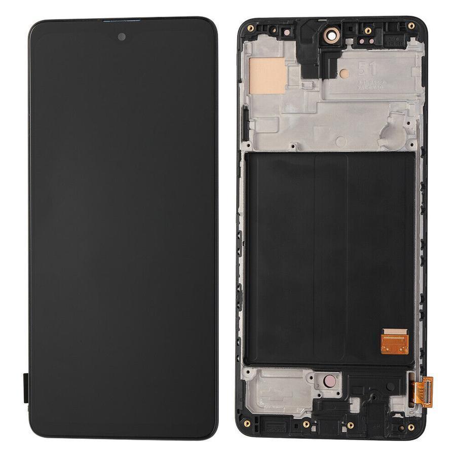 ECRAN COMPLET Samsung A51 4G A515F LCD BLACK Service Pack Avec Chassis