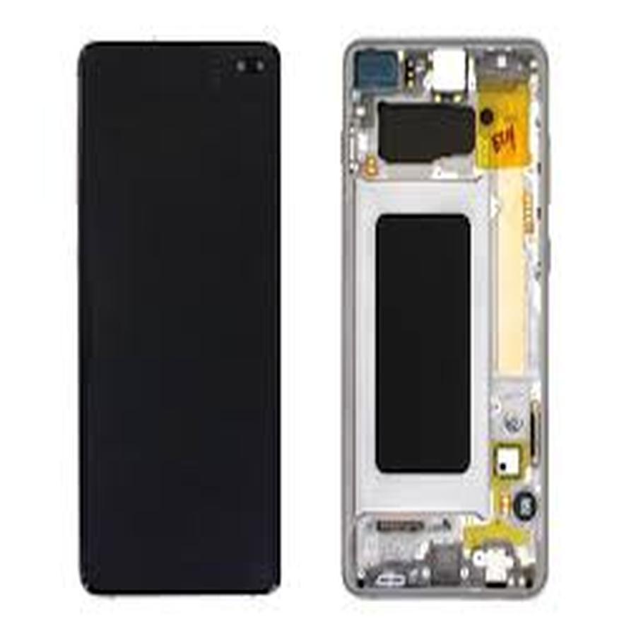 ECRAN LCD SAMSUNG S10 PLUS G975F SERVICE PACK AVEC CHASSIS (PRISM SILVER/WHITE)