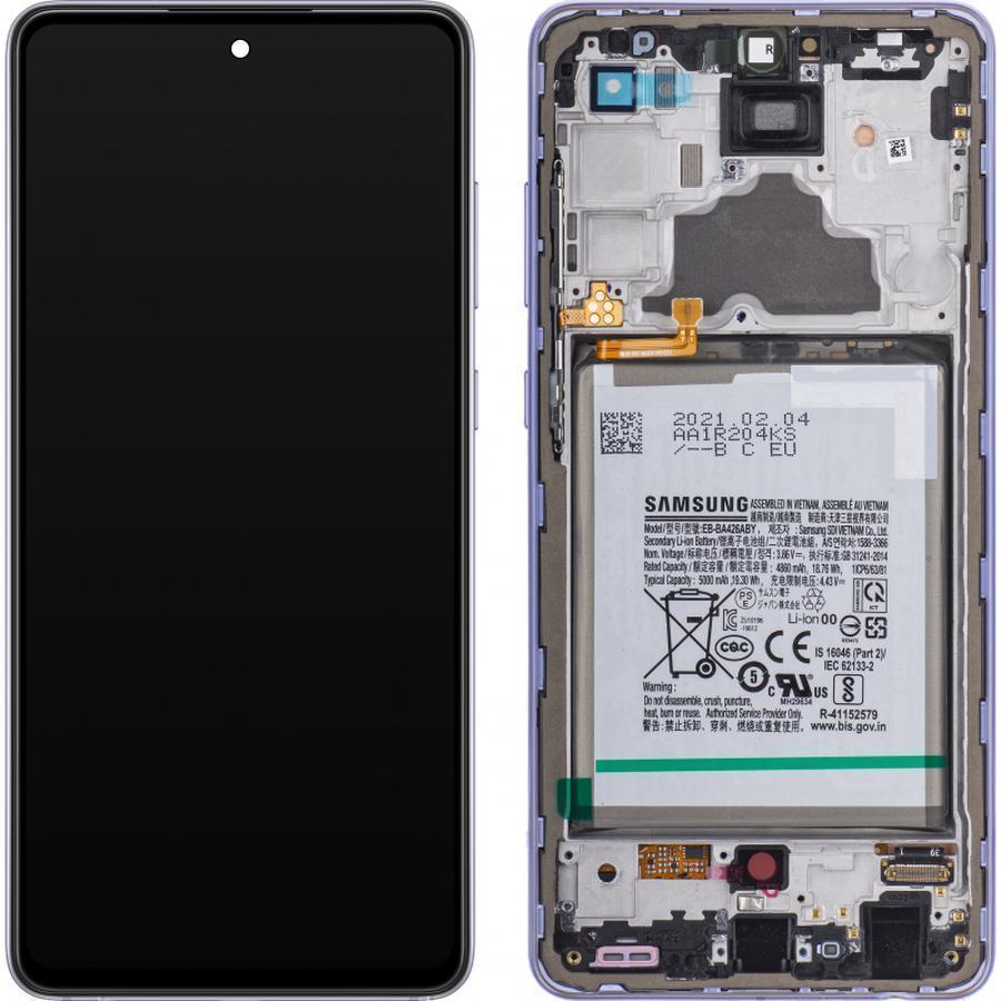 ECRAN SAMSUNG ECRAN A72 A725 A726 SERVICE PACK AVEC CHASSIS (BLANC)
