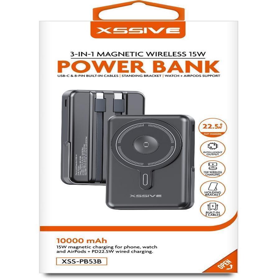 Xssive 3in1 Magnetic 15W Powerbank incl. Cable 10000mAh XSS-PB53B